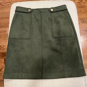 LOFT Skirt, Size 12, Faux suede, green